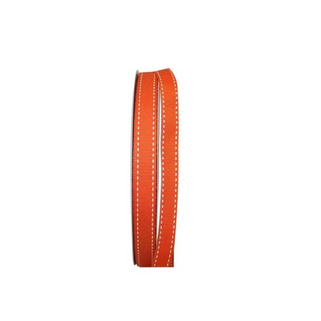 RELIANT RIBBON 0.625 in. 50 Yards Grosgrain Saddle Stitch Ribbon, Orange 25133-058-03K